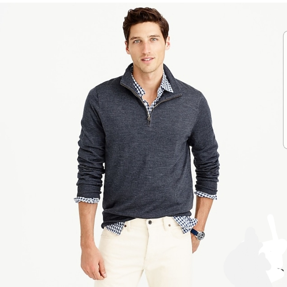J. Crew Merino Wool Half Zip Sweater